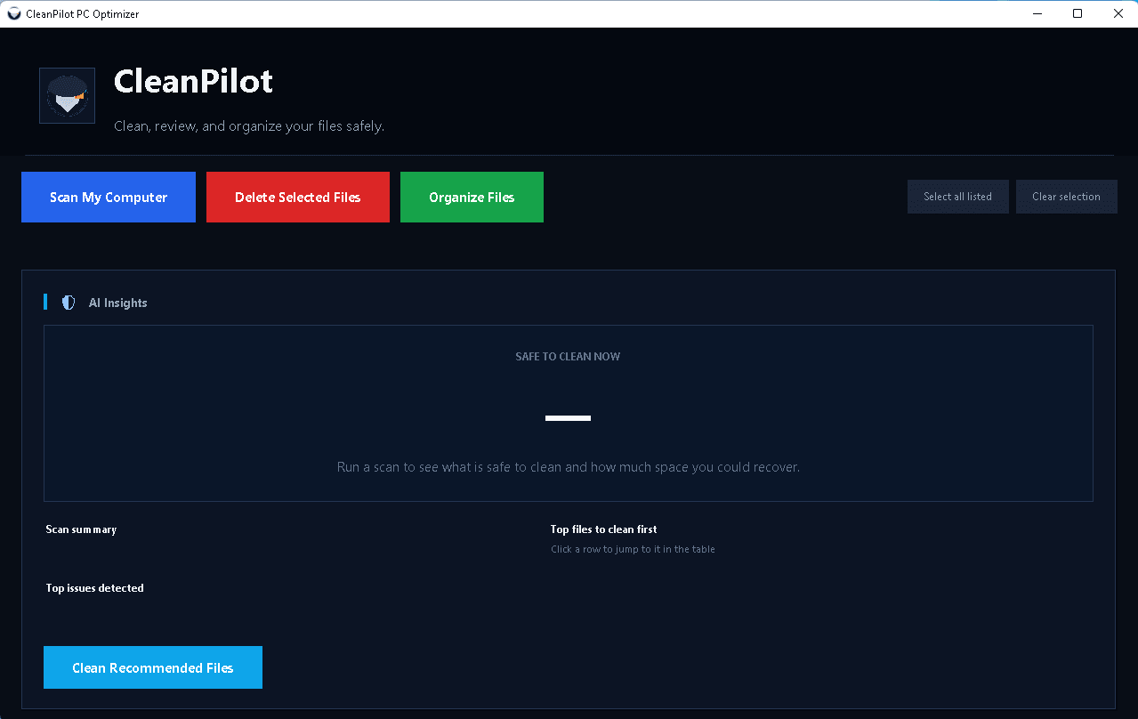 CleanPilot – filhantering